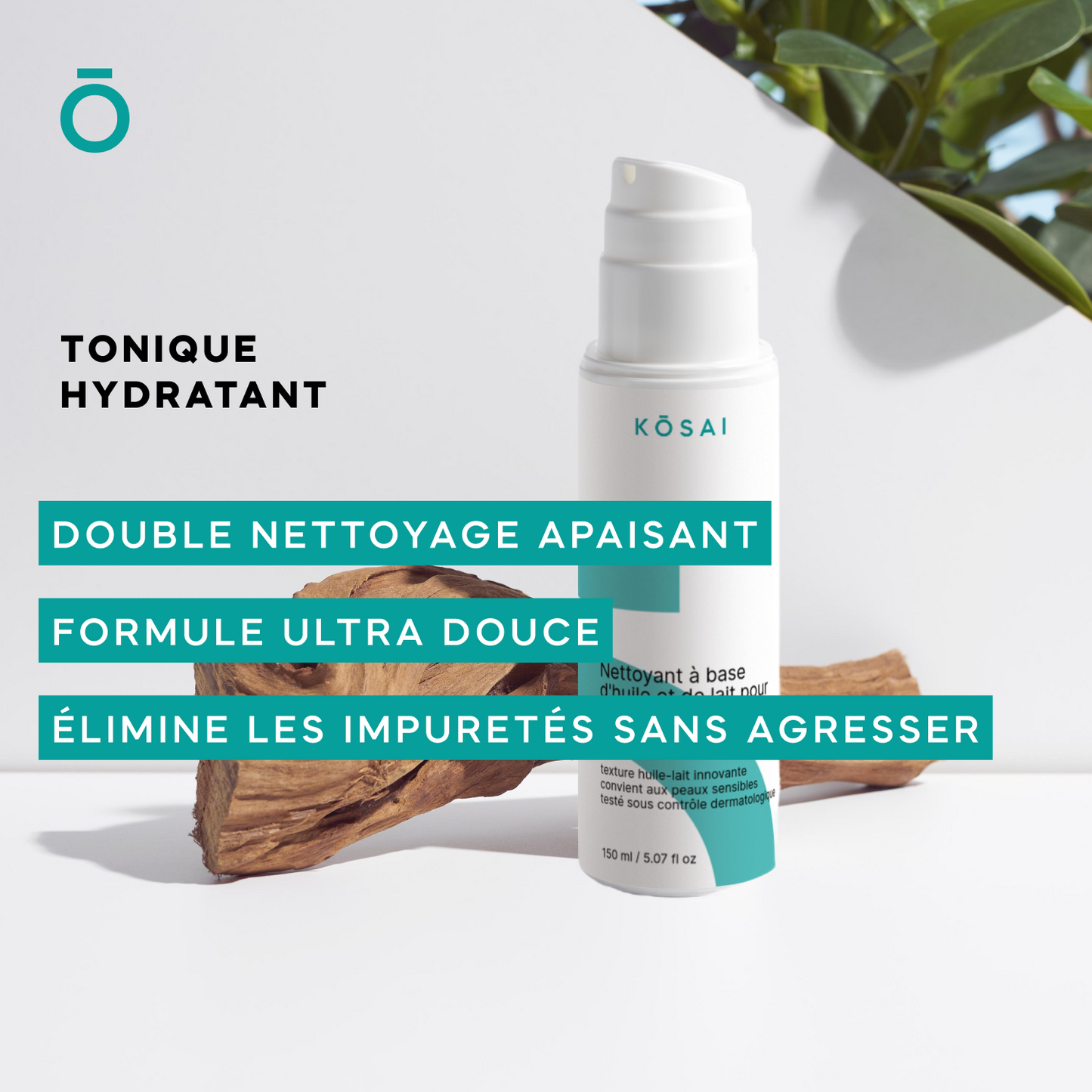 Nettoyant à base d'huile et de lait pour peaux sensibles