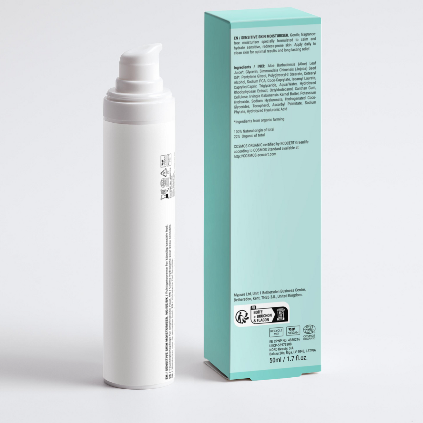 Crème hydratante pour peaux sensibles, sans parfum