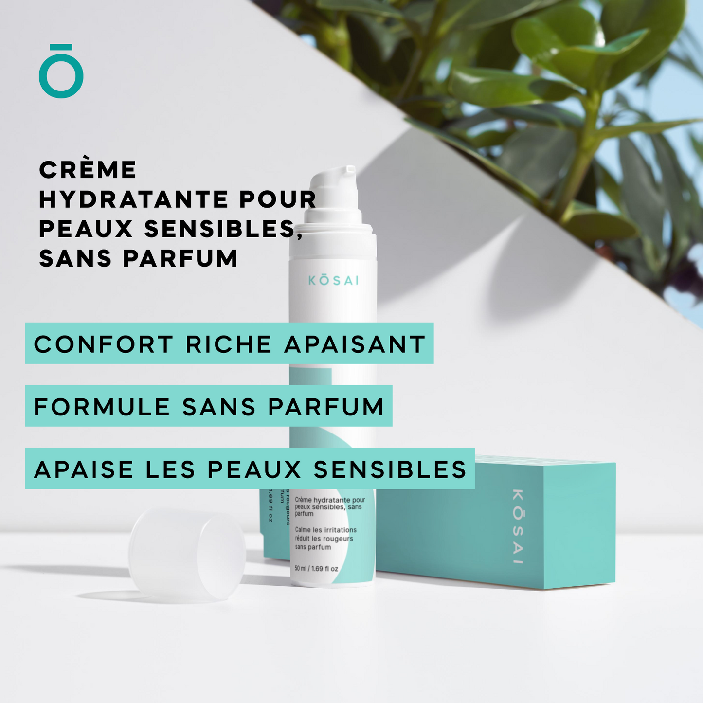 Crème hydratante pour peaux sensibles, sans parfum