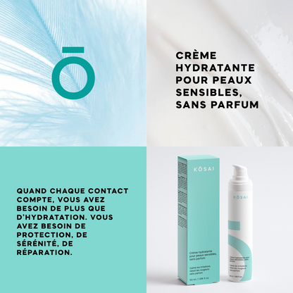 Crème hydratante pour peaux sensibles, sans parfum
